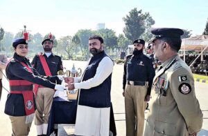 Caretaker Federal Minister for Interior Sarfraz Ahmed Bugti attending the passing out ceremony of Assistant Superintendents of Police of the 49th Specialized Training Programme.