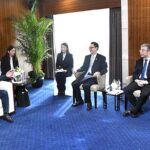 CEO China Communications Construction Company (CCCC) Wang Haihuai and Chairman China Road and Bridge Corporation (CRBC) Du Fei called on Caretaker Prime Minister Anwaar-ul-Haq Kakar.