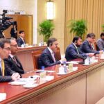 Caretaker Prime Minister Anwaar-ul-Haq Kakar along with a delegation meets with Member of Politburo of Central Committee of the Communist Party of China and Party Secretary Mr. Ma Xingrui.