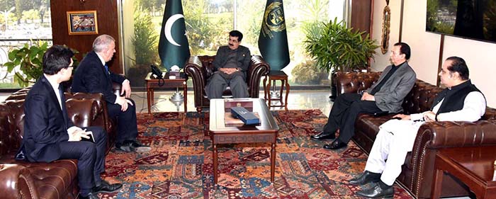 Andreas Ferrarese, Ambassador of Italy to Pakistan calling on Chairman Senate, Muhammad Sadiq Sanjrani at Parliament House.