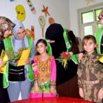 Turkish NGO (iHH) Insani Yardim Vakfi delegation visiting class room and interact with orphan girls during his visit to Khubaibe Girls School and college Sargodha celebrating Orphans Solidarity Day at Khubaib Girls School and College.