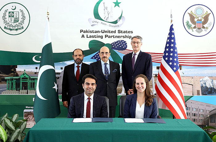 Ambassador Masood Khan witnessing ceremony of extension of agreement on Science and Technology Cooperation between the Government of Islamic Republic of Pakistan and the United States of America at the Embassy of Pakistan Washington DC.
