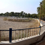 A view of dry pond at Rani Bagh needs the attention of concerned authorities.