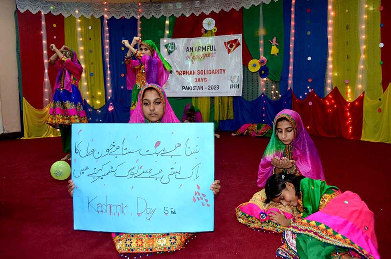 Turkish NGO (iHH) Insani Yardim Vakfi delegation visiting class room and interact with orphan girls during his visit to Khubaibe Girls School and college Sargodha celebrating Orphans Solidarity Day at Khubaib Girls School and College.