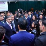 Caretaker Prime Minister Anwaar-ul-Haq Kakar interacts with the students of Xinjiang University