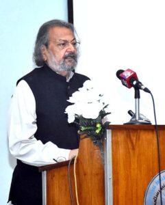  Caretaker Federal Minister Madad Ali Sindhi addressing the National Curriculum Summit.