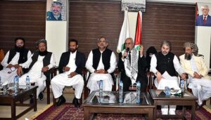 His Excellency Ahmad Jawad Rabei, Ambassador, State of Palestine addressing during All Parties Conference to express solidarity with the people of Palestine at Embassy of the State of Palestine.