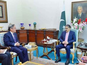 Ambassador of People's Republic of China to Pakistan H.E. Jiang Zaidong calls on the Caretaker Prime Minister Anwaar-ul-Haq Kakar.