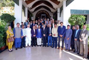 A delegation of Council of Pakistan Newspaper Editors called on Caretaker Prime Minister Anwaar-ul-Haq Kakar.