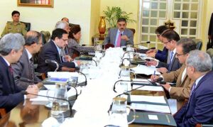 Caretaker Prime Minister Anwaar-ul-Haq Kakar chairs a meeting regarding Pakistan International Airlines. 
