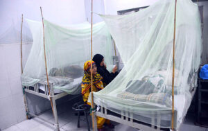 Dengue patients being treated at Bhitai Hospital as dengue fever is spreading at an alarming proportion in the city