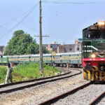 A beautiful view of train on the way at tando yousuf area.