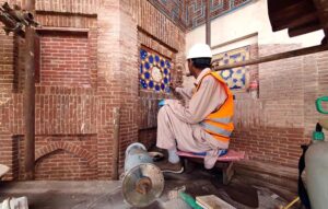 The restoration work on the northern sides of the Shahi Fort Wall is in process, Walled City Authority is doing this restoration work with the support of Aga Khan Cultural Service Pakistan