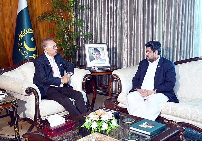 Governor Sindh, Muhammad Kamran Khan Tessori, called on President Dr. Arif Alvi, at Aiwan-e-Sadr.