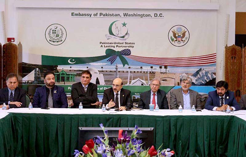 Ambassador Masood Khan addressing a Seminar on the occasion of Kashmir Black Day at the Embassy of Pakistan