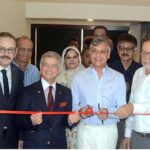 Sindh Caretaker Minister for Law, Religious Affairs and Human Rights Omar Soomro inaugurating an exhibition on Yahya Kemal, a portrait of a poet as the first Turkish Ambassador to Pakistan, at Arts Council of Pakistan