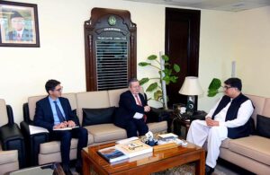 The Ambassador of France HE Nicolas Galey called on Federal Minister for Privatization Fawad Hasan Fawad. 
