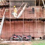 The restoration work on the northern sides of the Shahi Fort Wall is in process, Walled City Authority is doing this restoration work with the support of Aga Khan Cultural Service Pakistan