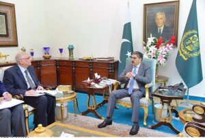 The Caretaker Federal Minister for Planning Sami Saeed calls on the Caretaker Prime Minister Anwaar-ul-Haq Kakar.
