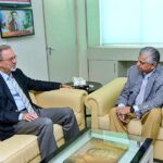 Turkish Ambassador, Mehmet Pacaci called on Murtaza Solangi Caretaker Federal Minister for Information and Broadcasting.