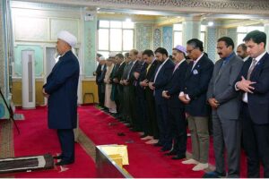 Caretaker Prime Minister Anwaar-ul-Haq Kakar offers Friday prayer at historic Yanghang Mosque. 