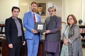British MP Afzal Khan called on Federal Minister for National Heritage and Culture Jamal Shah. Federal Secretary Humaira Ahmed and Adviser & Culture Expert Muhammad Kashif Irshad were also present in the meeting.