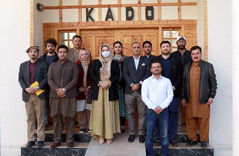 Minister IT Gilgit-Baltistan Suraiya Zaman in a group photo with the team of KADO