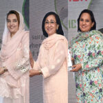President Dr Arif Alvi presenting shields to the renowned female doctors during an event on the Spirit of Female Entrepreneurship and medical Leadership of Female Doctors organized by Sehat Kahani.