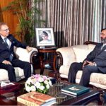 Pakistan's Ambassador-designate to Libya, Major General (R) Anjum Enayat, calls on President Dr. Arif Alvi, at Aiwan-e-Sadr