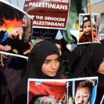Palestine Foundation organizes a rally in support of Palestinians at Numaish Chowrangi