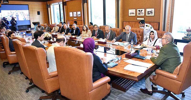 President Dr Arif Alvi chairing the 6th Senate Meeting of the Shaheed Zulfiqar Ali Bhutto Medical University, at Aiwan-e-Sadr