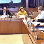 Senator Saleem Mandviwalla Convener Sub-Committee of the Senate Standing Committee on Aviation presiding over a meeting of the committee at Parliament House