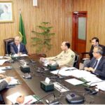 Caretaker Minister for Planning Development & Special Initiatives, Muhammad Sami Saeed chairs a meeting to review a progress over China-Pakistan Economic Corridor (CPEC) projects