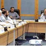 Senator Hidayat Ullah, presiding over a meeting of the senate standing committee on States and Frontier Regions at Parliament Lodges