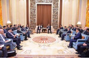 Caretaker Prime Minister Anwaar-ul-Haq Kakar meets with the Deputy Party Secretary of Xinjiag Production and Construction Corps Mr. Li Yifei