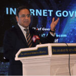 Caretaker Federal Minister for Information Technology and Telecommunication, Dr. Umar Saif addressing during the seminar on "Internet Governance in Pakistan"