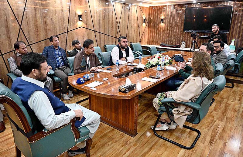 Chief Minister Gilgit-Baltistan Haji Gulbar Khan in a meeting with Foreign media persons at CM Secretariat