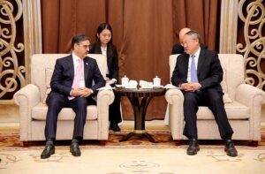 Caretaker Prime Minister Anwaar-ul-Haq Kakar meets with the Deputy Party Secretary of Xinjiag Production and Construction Corps Mr. Li Yifei