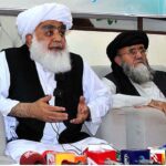 Jamiat Ulama Islam Balochistan President Maulana Abdul Wasey addressing a press conference at Party Office.