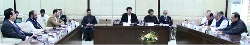 Chairman Senate, Muhammad Sadiq Sanjrani presiding over a senate house business advisory committee meeting at Parliament House
