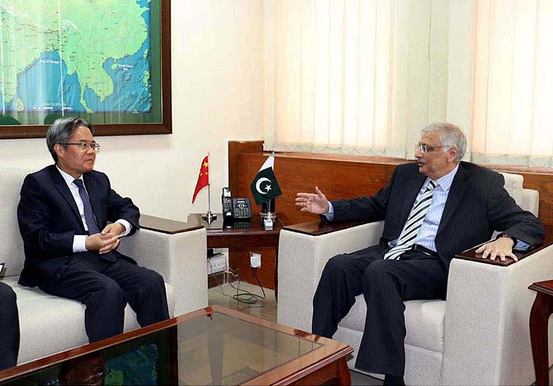 Chinese Ambassador to Pakistan Jiang Zaidong meets with Caretaker Planning Minister for Development & Special Initiatives, Muhammad Sami Saeed
