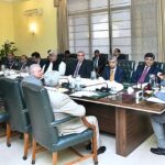 Caretaker Prime Minister Anwaar-ul-Haq Kakar chairs a briefing on decline in prices of essential items as a result of reduction in the prices of petroleum products