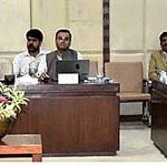 Senator Fawzia Arshad, presiding over a meeting of the Senate Standing Committee on Information and Broadcasting at Parliament House