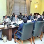 Caretaker Prime Minister Anwaar-ul-Haq Kakar chairs a briefing on decline in prices of essential items as a result of reduction in the prices of petroleum products