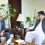 The High Commissioner of Australia H.E. Mr. Neil Hawkins called on Federal Minister for Privatization Fawad Hasan Fawad