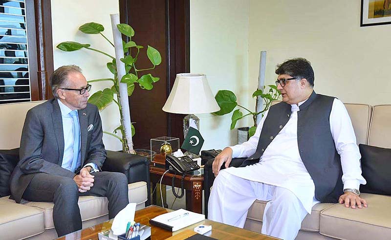 The High Commissioner of Australia H.E. Mr. Neil Hawkins called on Federal Minister for Privatization Fawad Hasan Fawad