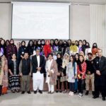 A group photo of Secretary Information Mr. Zahoor Ahmed and Executive Director General DEMP, Mr. Arshad Munir along with the participants of Painting Competition on the occasion of Kashmir Black Day