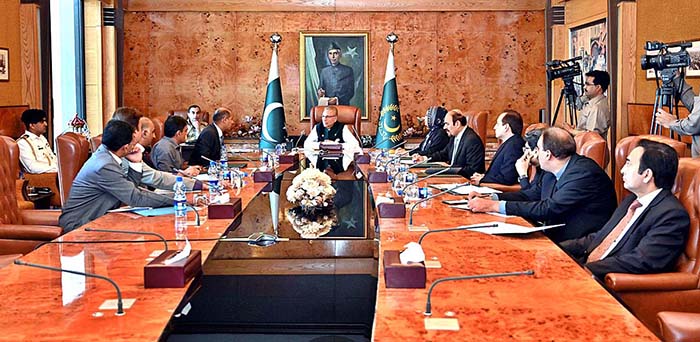 President Dr Arif Alvi chairing a meeting on Breast Cancer Awareness with a delegation of Siemens Healthineers Pakistan, at Aiwan-e-Sadr