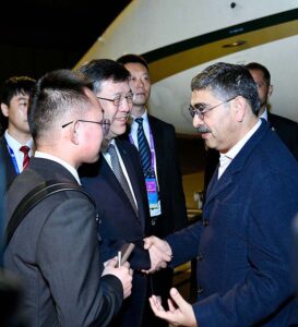 Mr. Wang Zhigang, Minister of Science & Technology of China receiving Caretaker Prime Minister Anwaar-ul-Haq Kakar upon his arrival