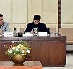 Senator Muhammad Hamayun Mohmand, Chairman Senate Standing Committee On National Health Services, Regulations And Coordination presiding over a meeting of the committee at Parliament House